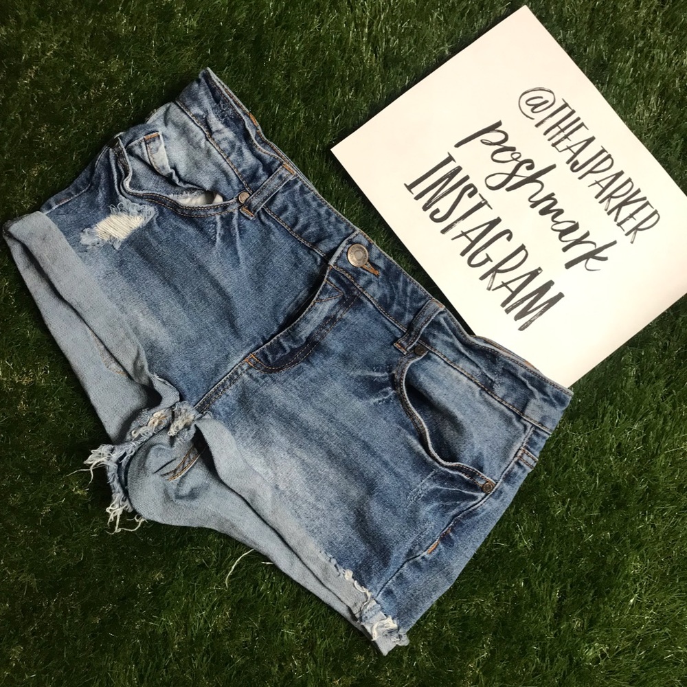 Distressed Jean Shorts Blue Asphalt 13/31